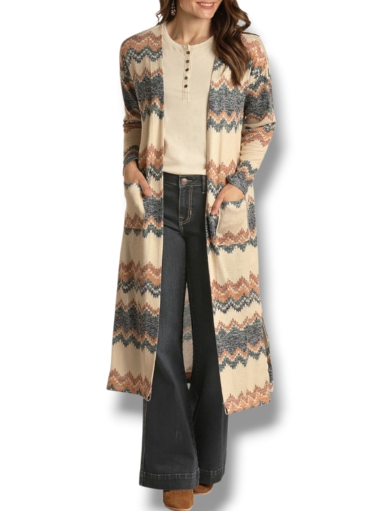 Panhandle Sweaters - Panhandle Cardigan Duster With Pockets Size L/XL